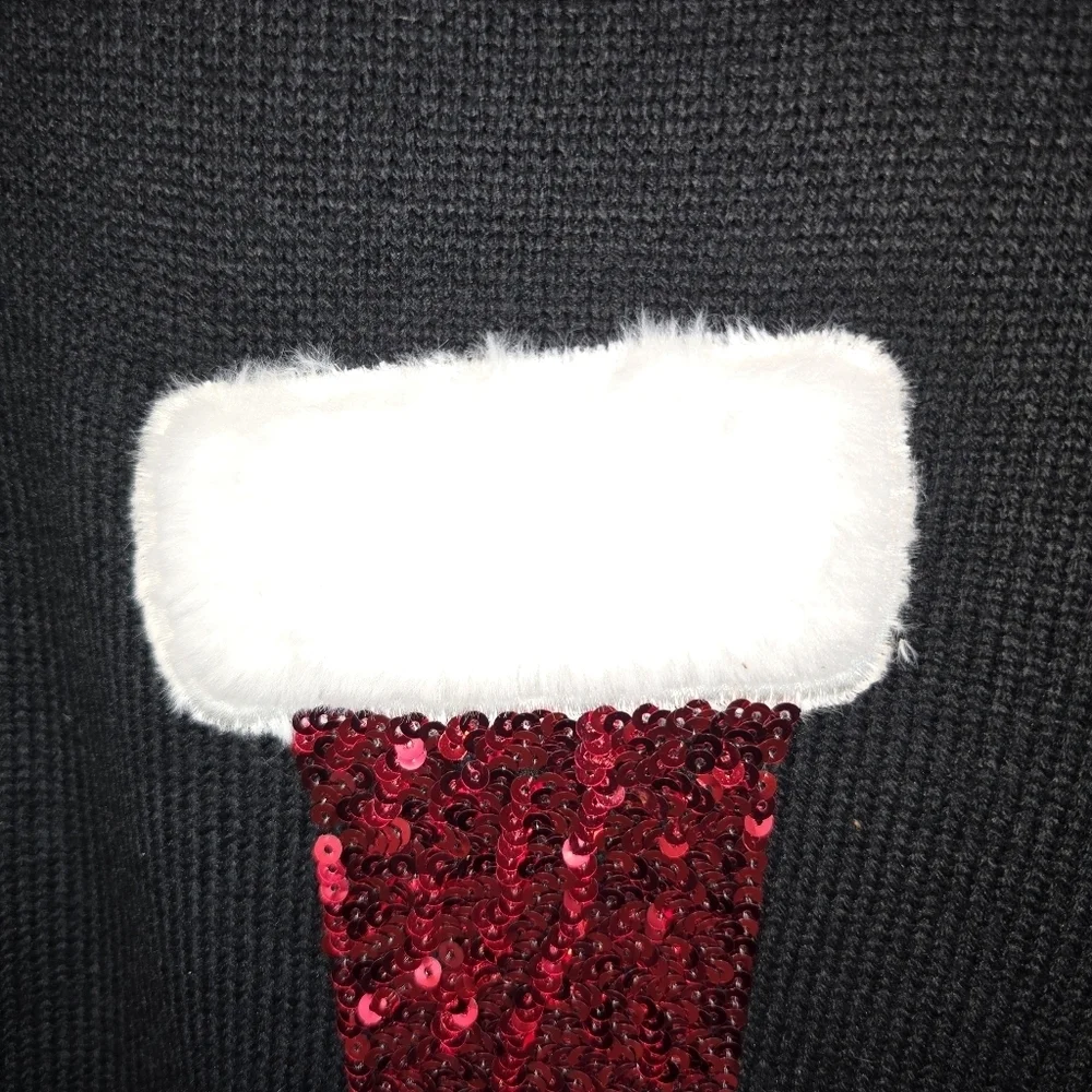 Lisa International Christmas Sweater Sequin Faux Fur Stocking Santa Elf Boot XL - Picture 6 of 10